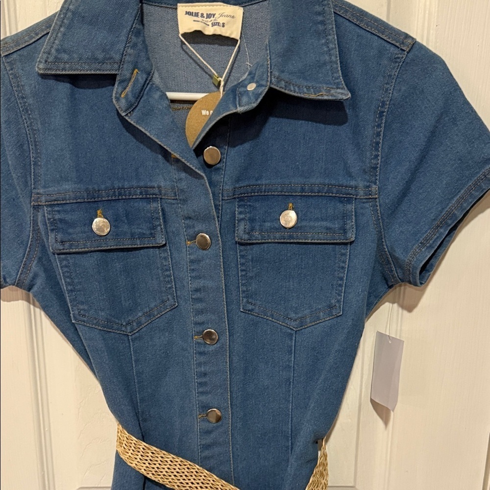 Stylish Blue Denim Mini Dress - Picture 3 of 7